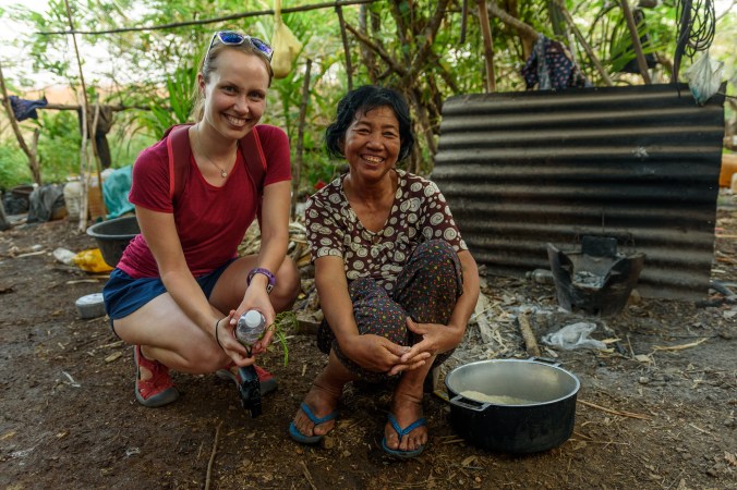 Adel and local villager in their kitchen. She is in her fifty.